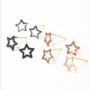 Forever 21 NWT 4 Pairs Assorted Star Stud Earrings